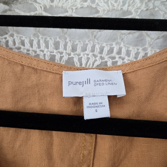 Pure Jill X J. Jill 100% Linen Short Sleeve Pockets Modest Dress Size S - Picture 5 of 8